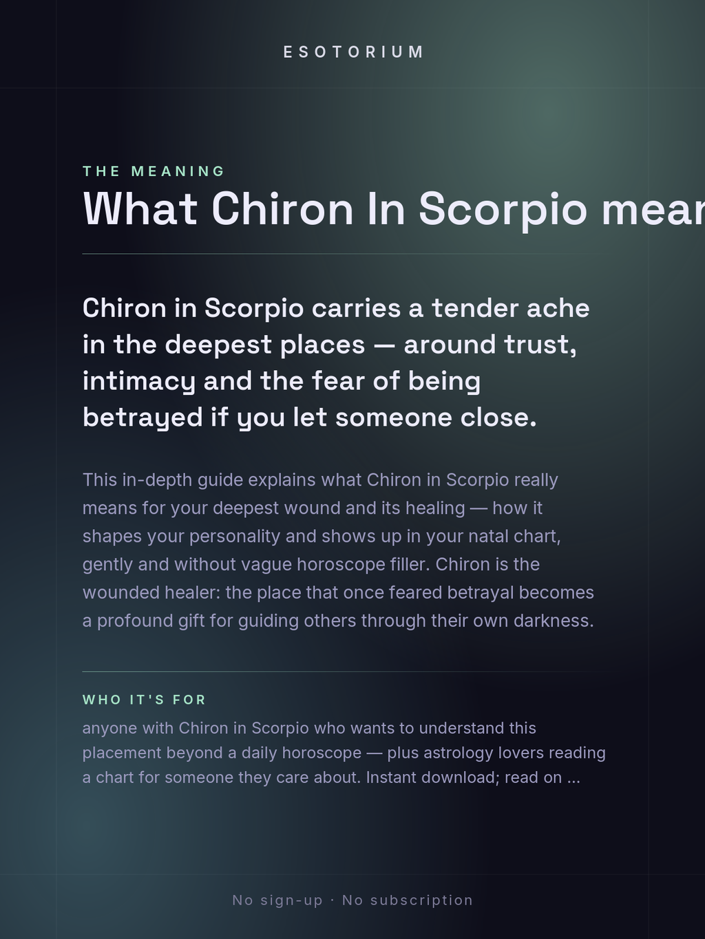 Chiron in Scorpio — Meaning in Your Birth Chart — What it means