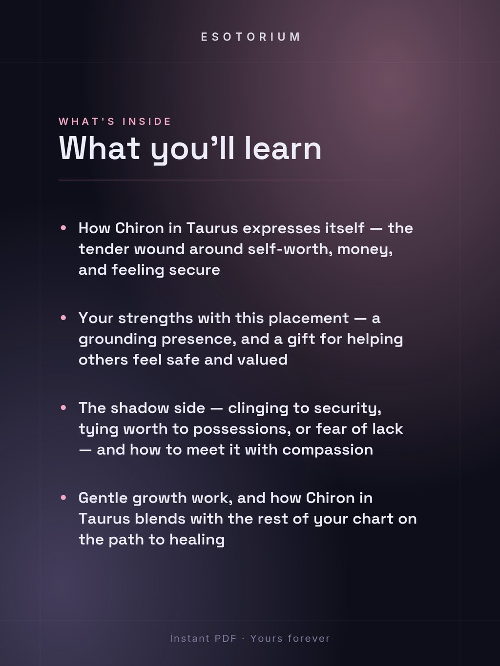 Chiron in Taurus — Meaning in Your Birth Chart — What's inside