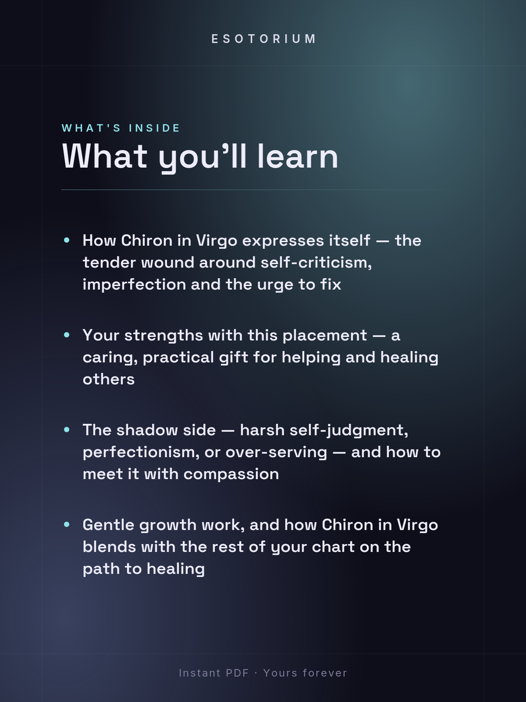 Chiron in Virgo — Meaning in Your Birth Chart — What's inside