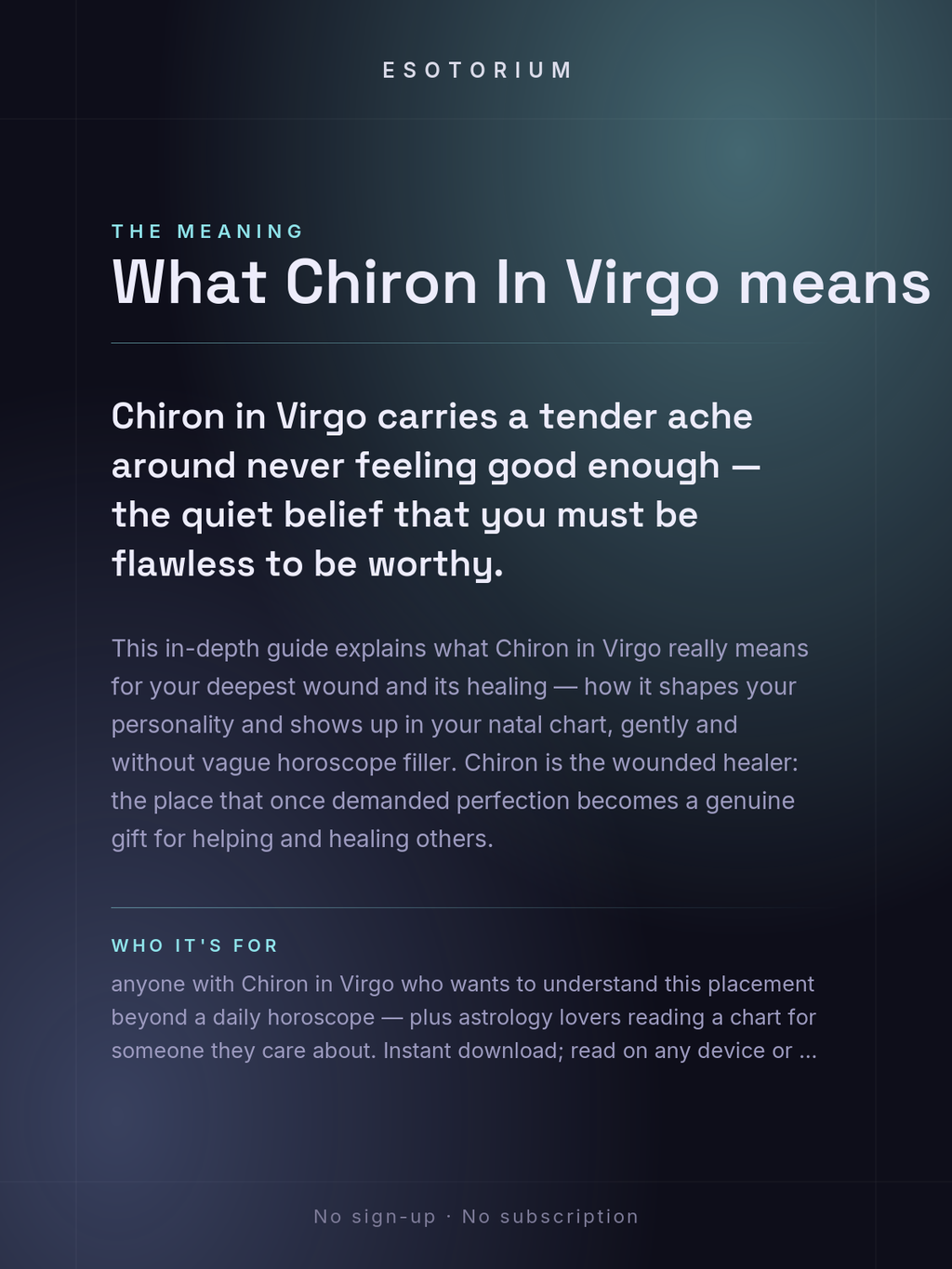 Chiron in Virgo — Meaning in Your Birth Chart — What it means