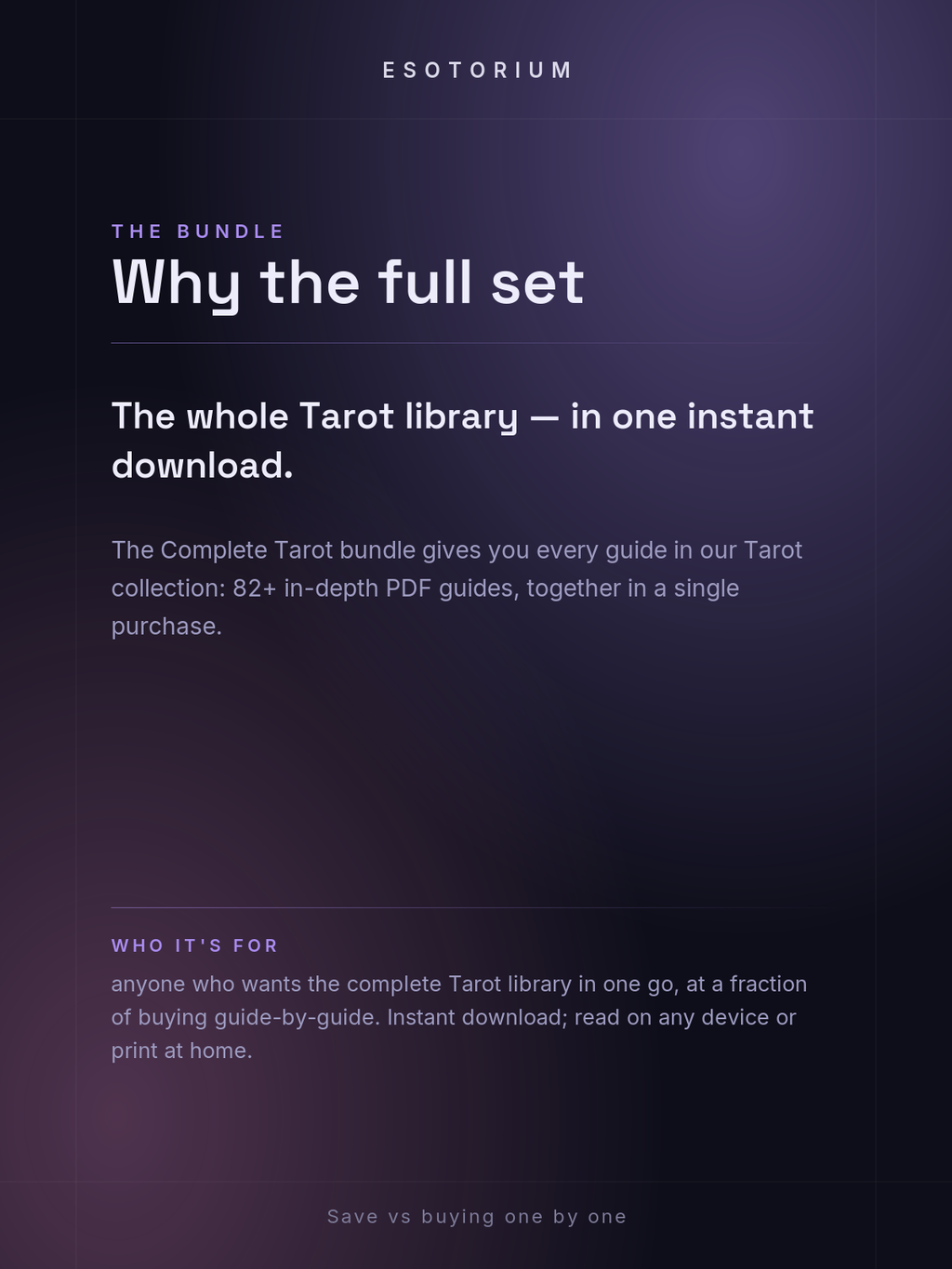 Complete Tarot Deck Bundle — Why the full set