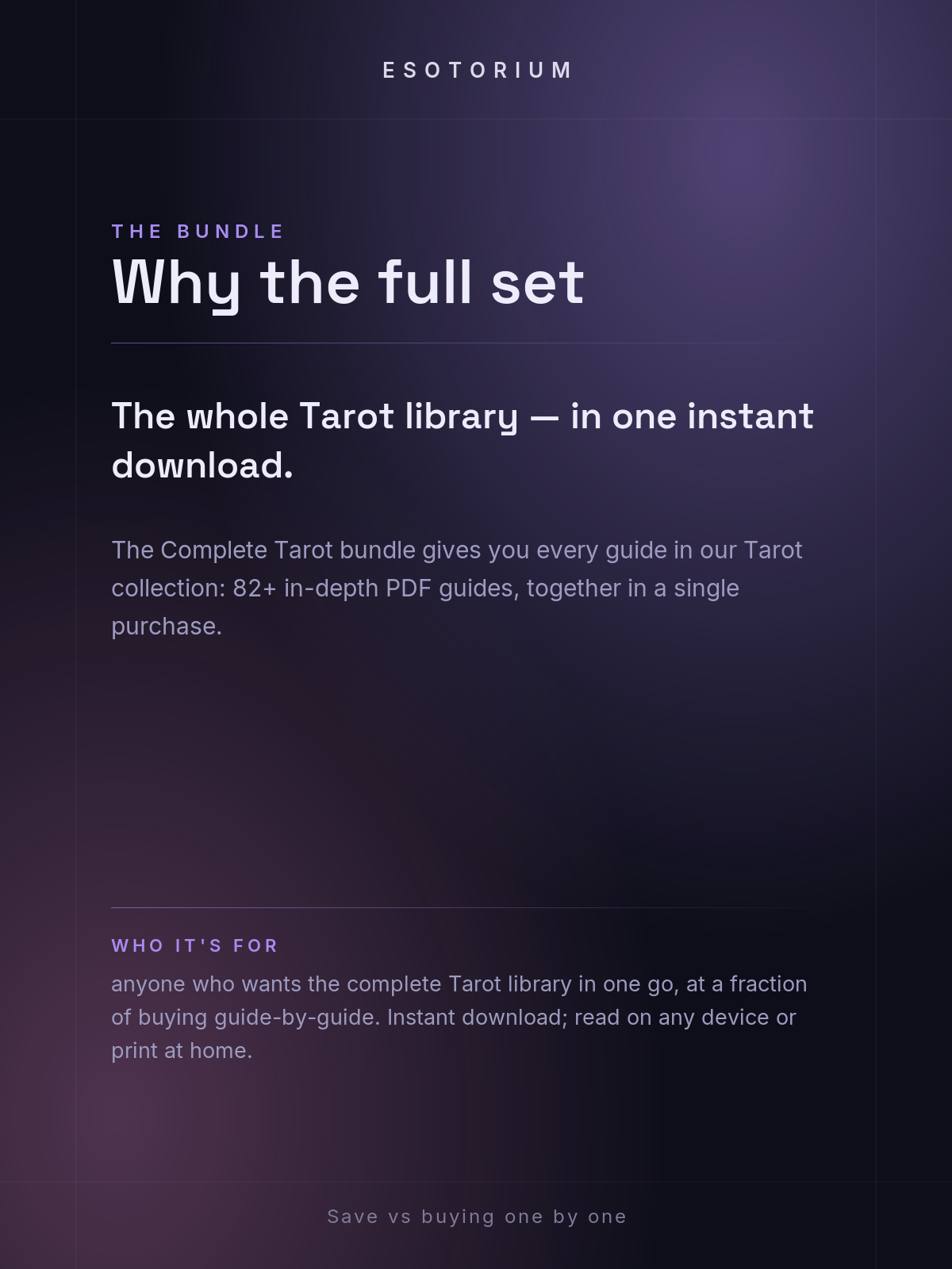 Complete Tarot Deck Bundle — Why the full set