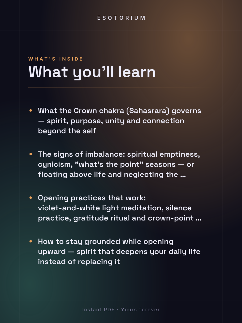 Crown Chakra — Healing & Balancing Guide — what you'll learn