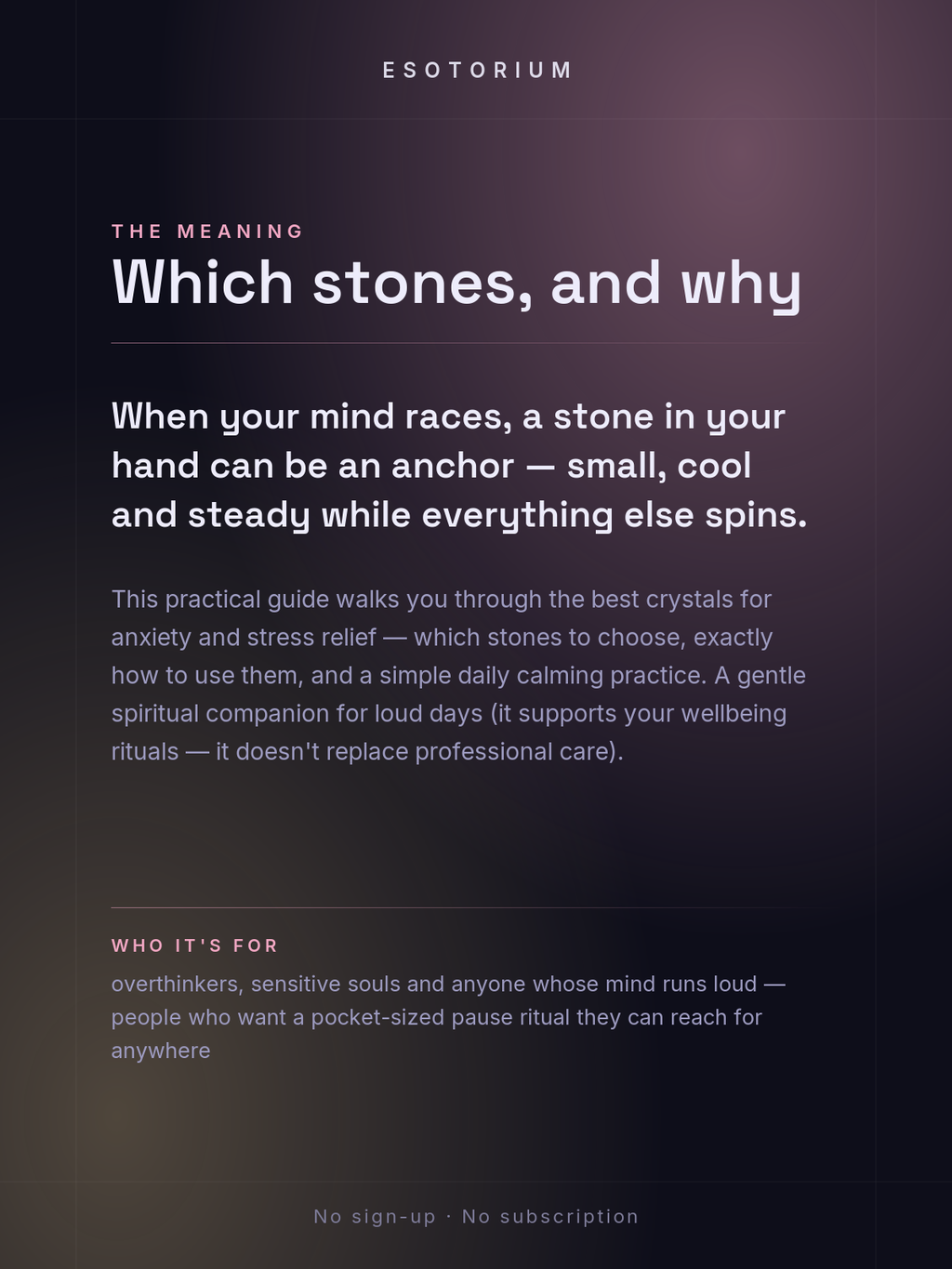 Crystals for Anxiety & Stress Relief — what it means