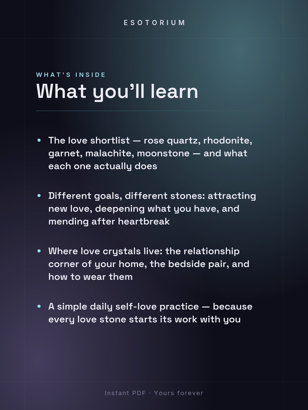 Crystals for Love & Relationships — what you'll learn