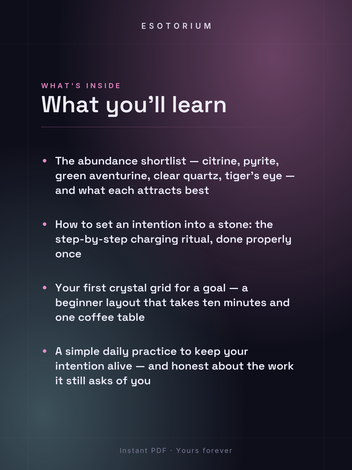 Crystals for Manifestation & Abundance — what you'll learn