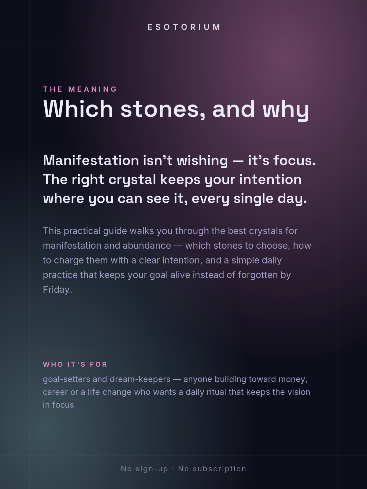Crystals for Manifestation & Abundance — what it means