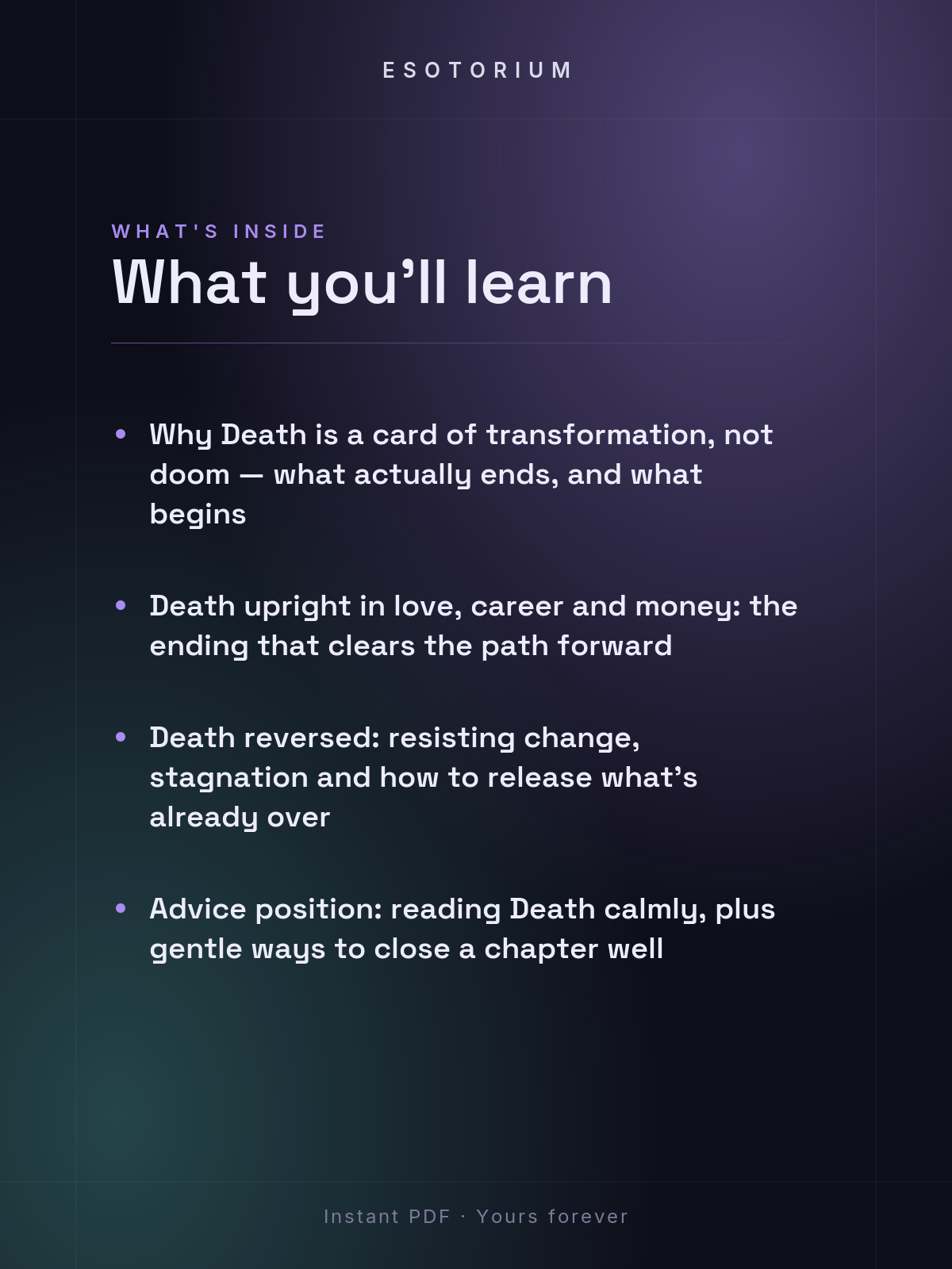 Death — Tarot Card Meaning (Upright & Reversed) — What's inside