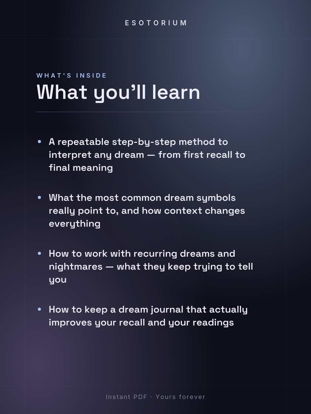 Dream Interpretation — Complete Symbol Guide — what you'll learn