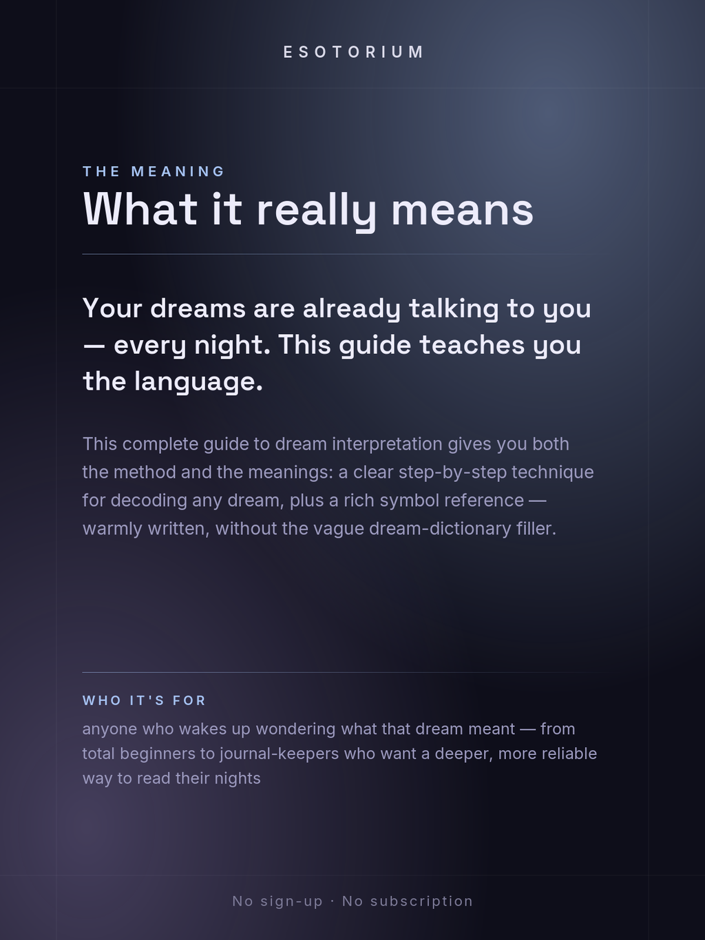 Dream Interpretation — Complete Symbol Guide — what it means
