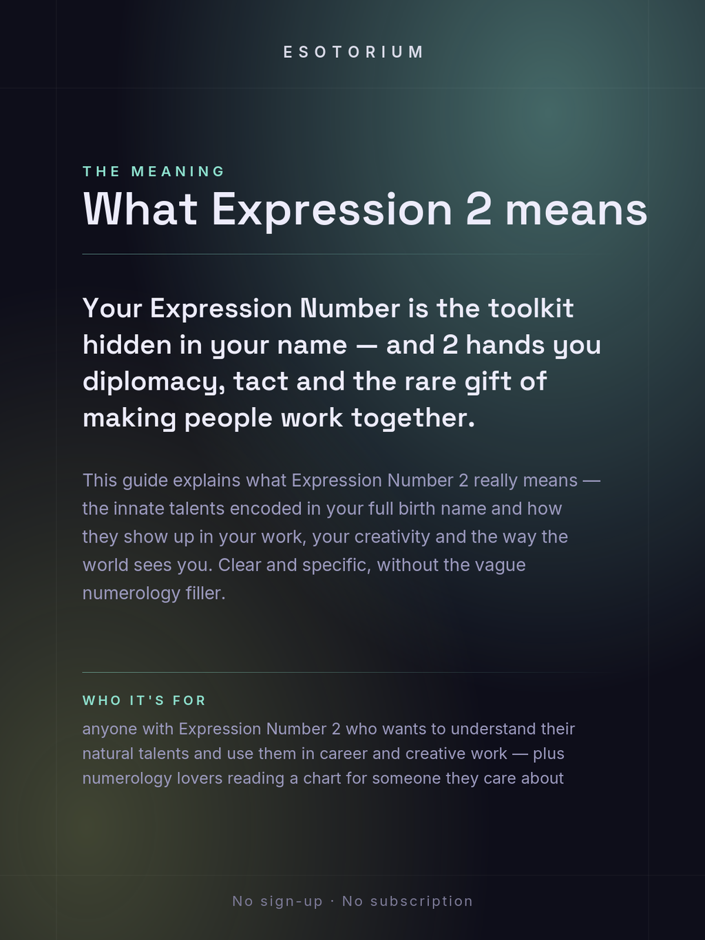 Expression Number 2 — Meaning & Talents — what it means