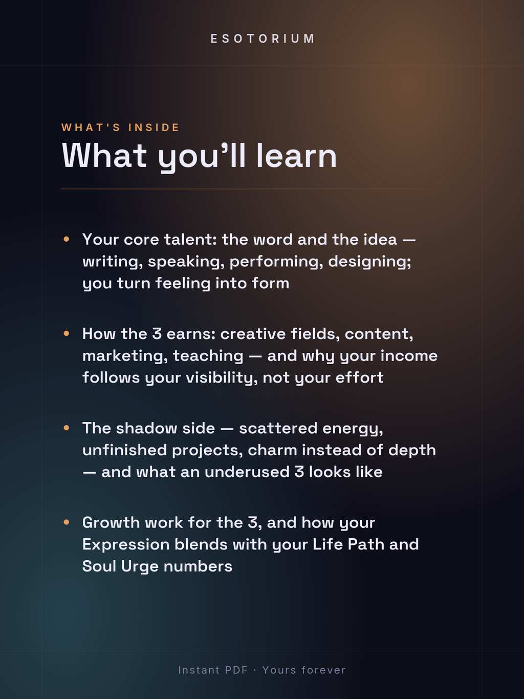 Expression Number 3 — Meaning & Talents — what you'll learn