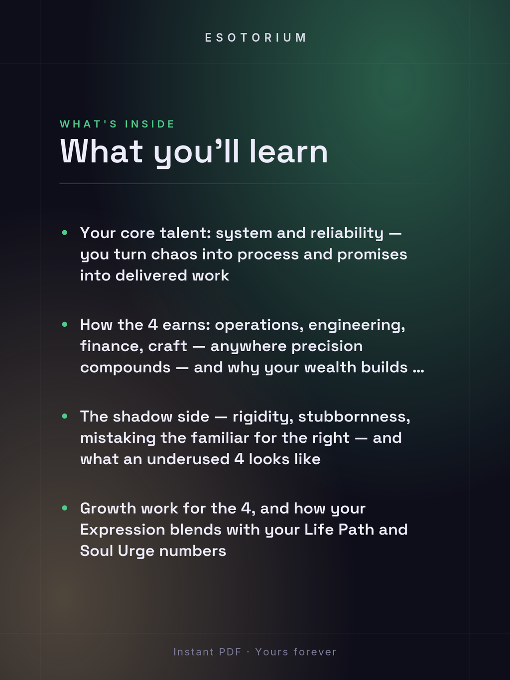 Expression Number 4 — Meaning & Talents — what you'll learn