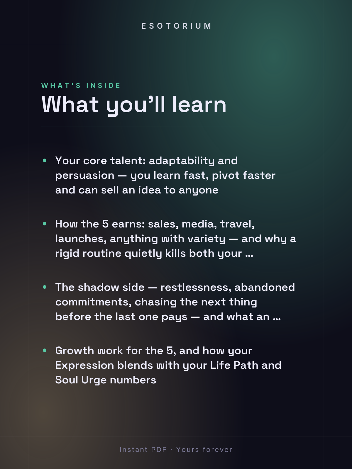 Expression Number 5 — Meaning & Talents — what you'll learn