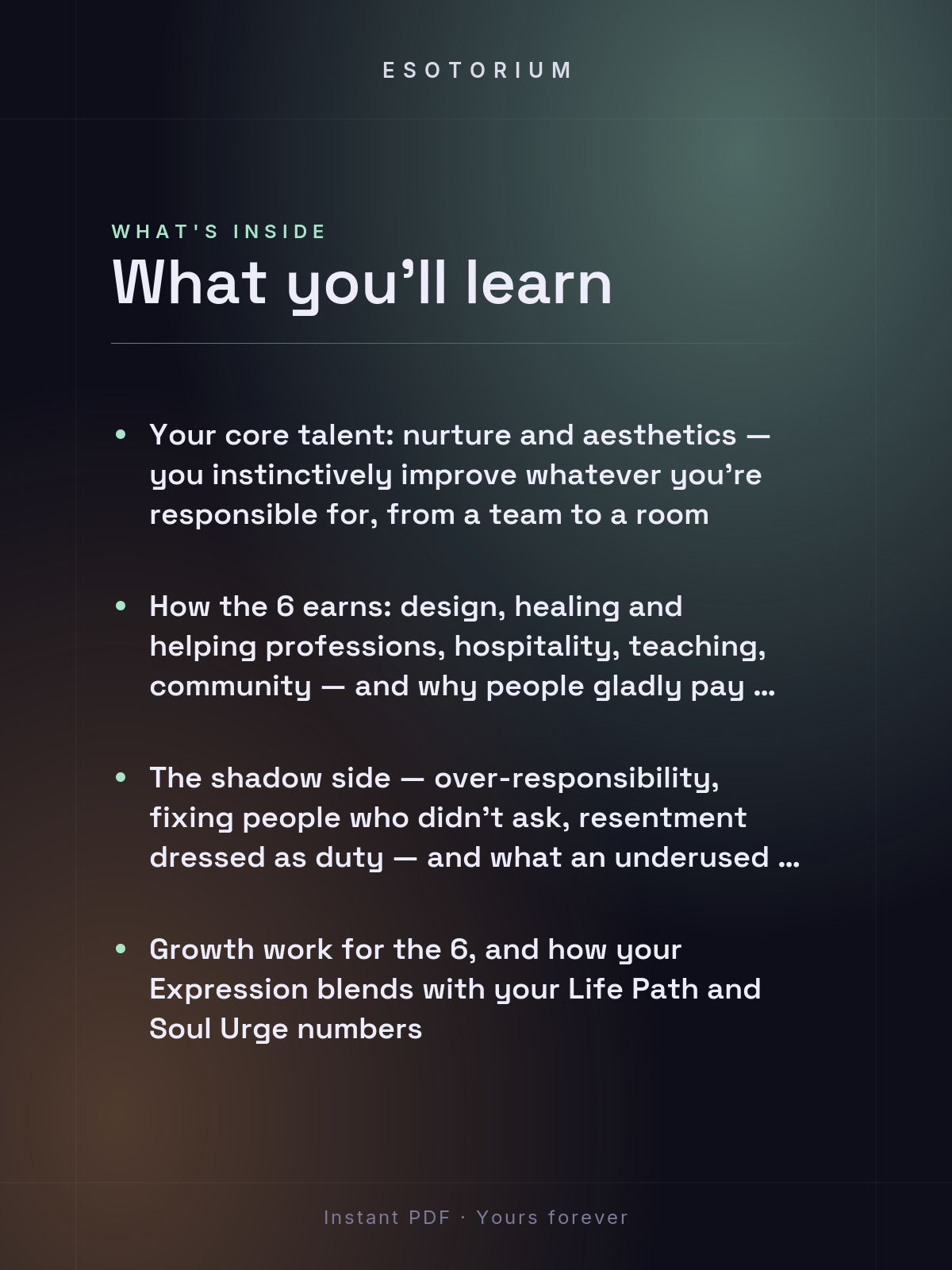 Expression Number 6 — Meaning & Talents — what you'll learn