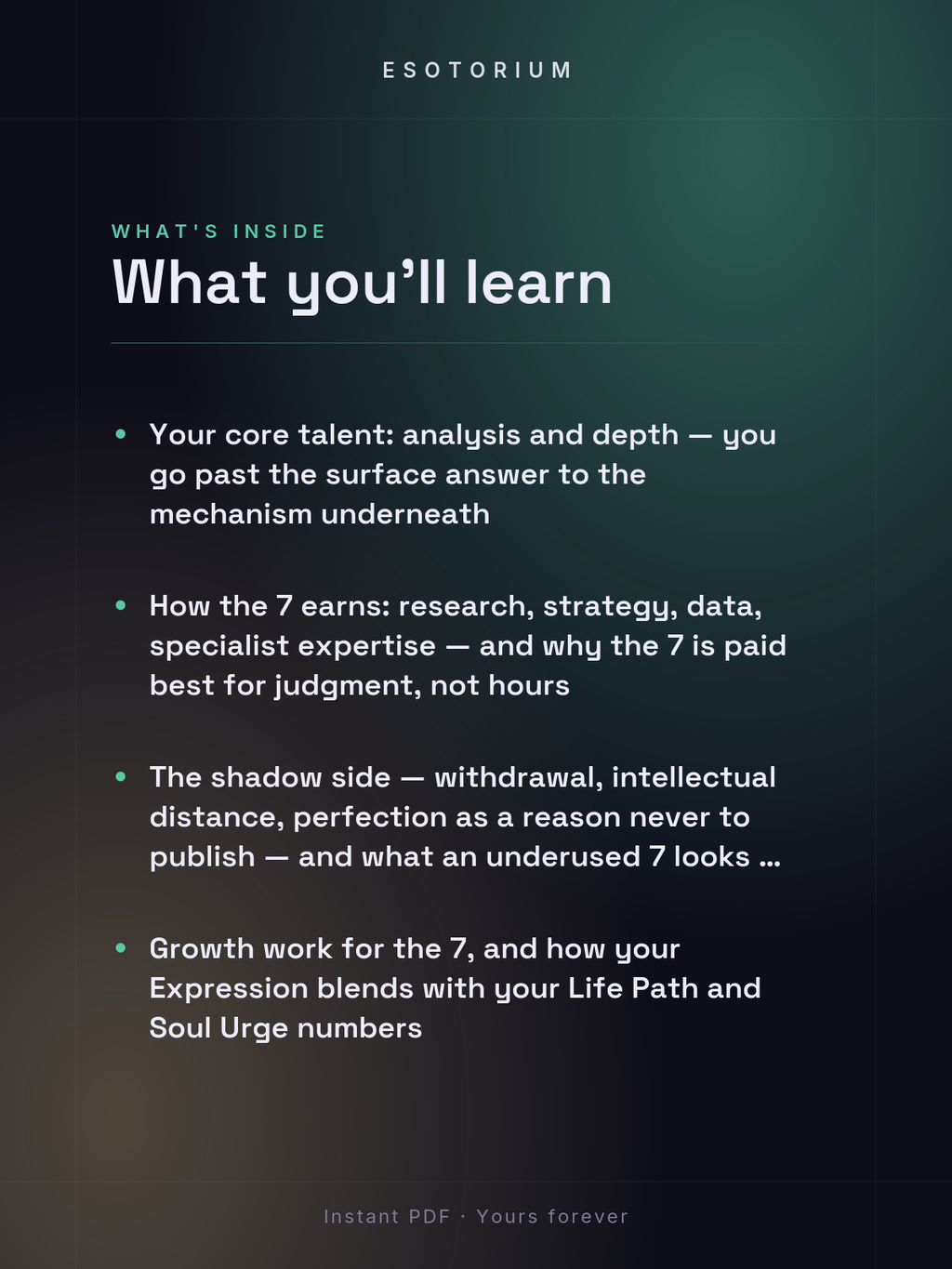 Expression Number 7 — Meaning & Talents — what you'll learn