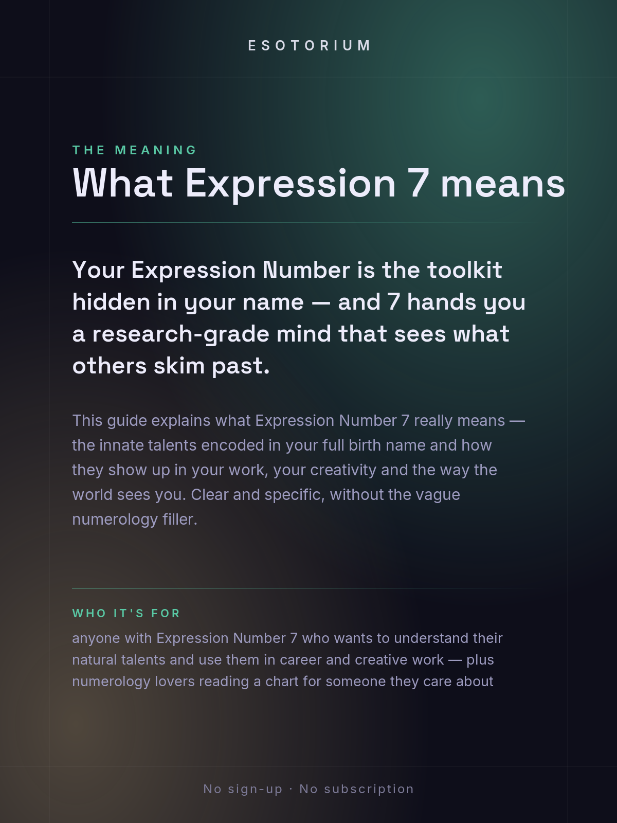Expression Number 7 — Meaning & Talents — what it means