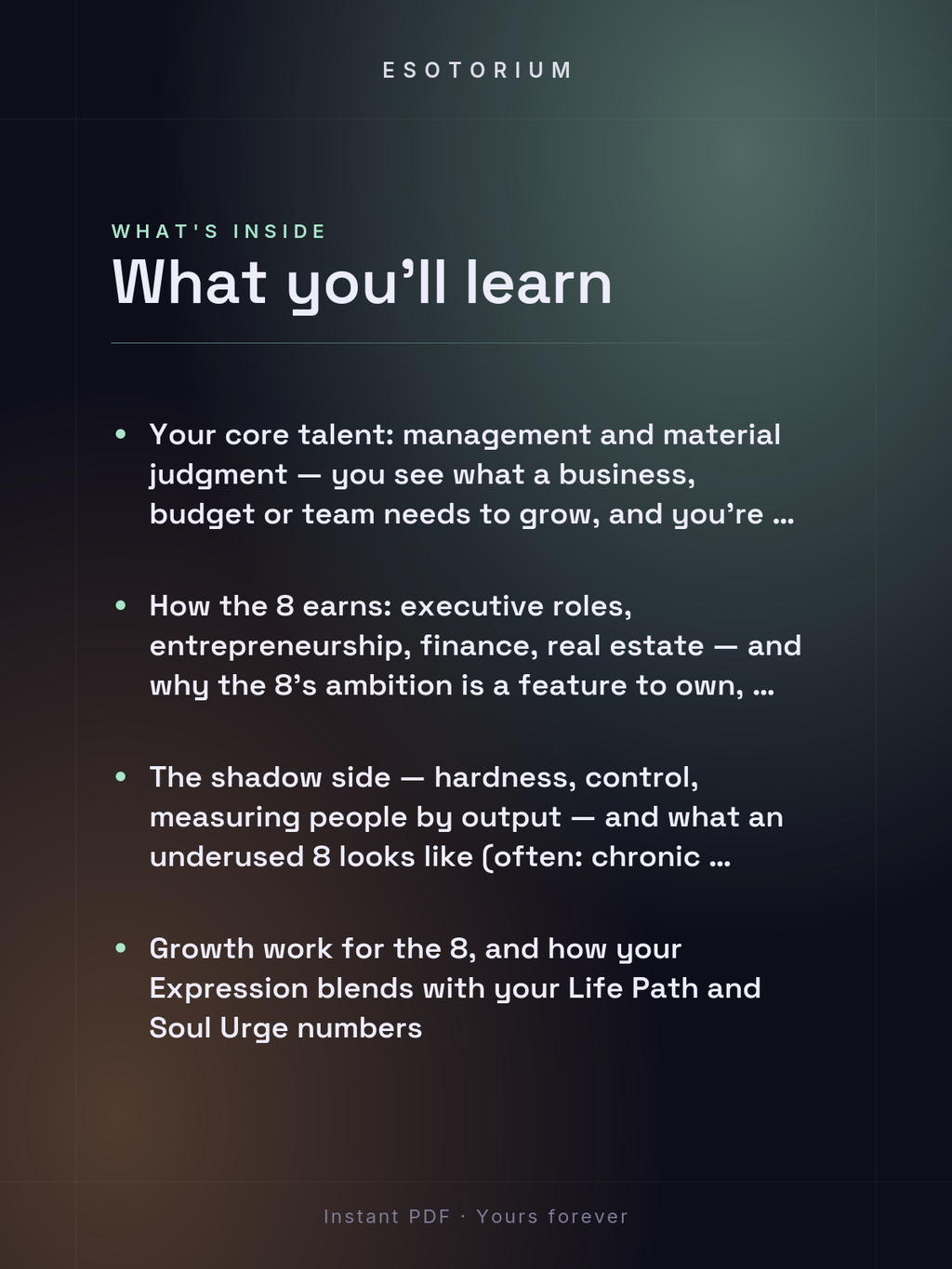 Expression Number 8 — Meaning & Talents — what you'll learn