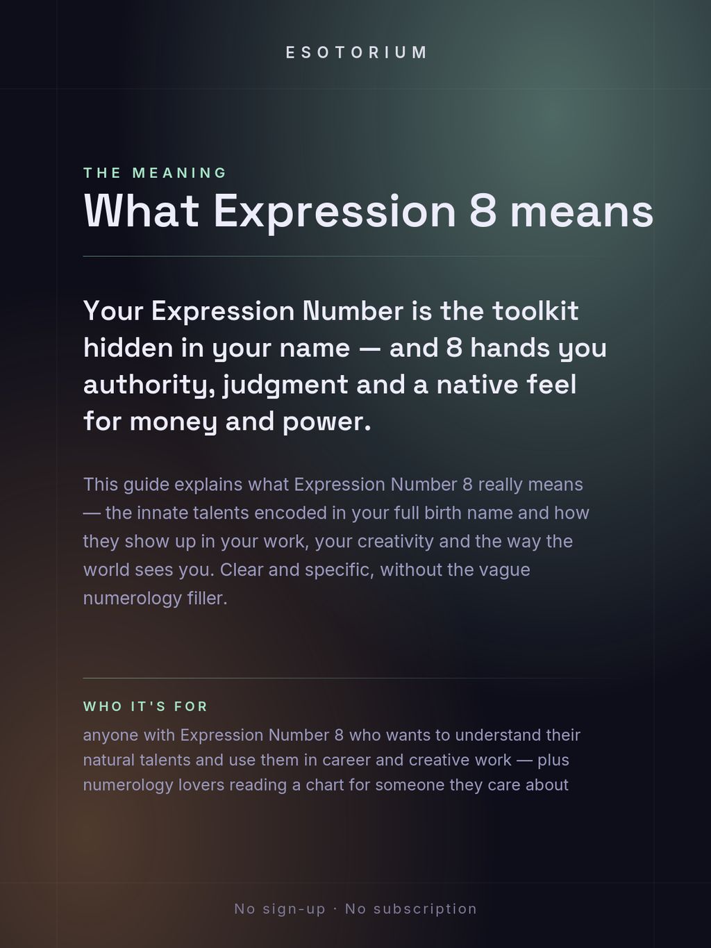 Expression Number 8 — Meaning & Talents — what it means