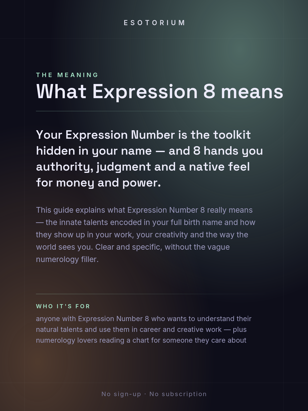 Expression Number 8 — Meaning & Talents — what it means
