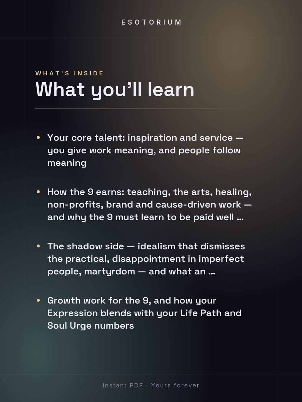 Expression Number 9 — Meaning & Talents — what you'll learn
