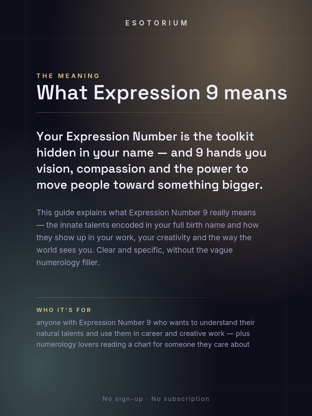Expression Number 9 — Meaning & Talents — what it means