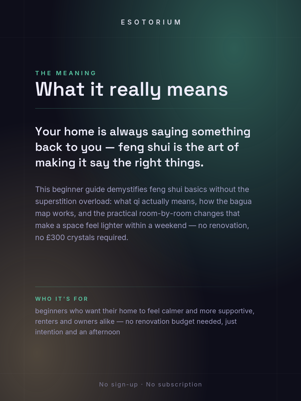 Feng Shui Basics — Energy in Your Home — what it means