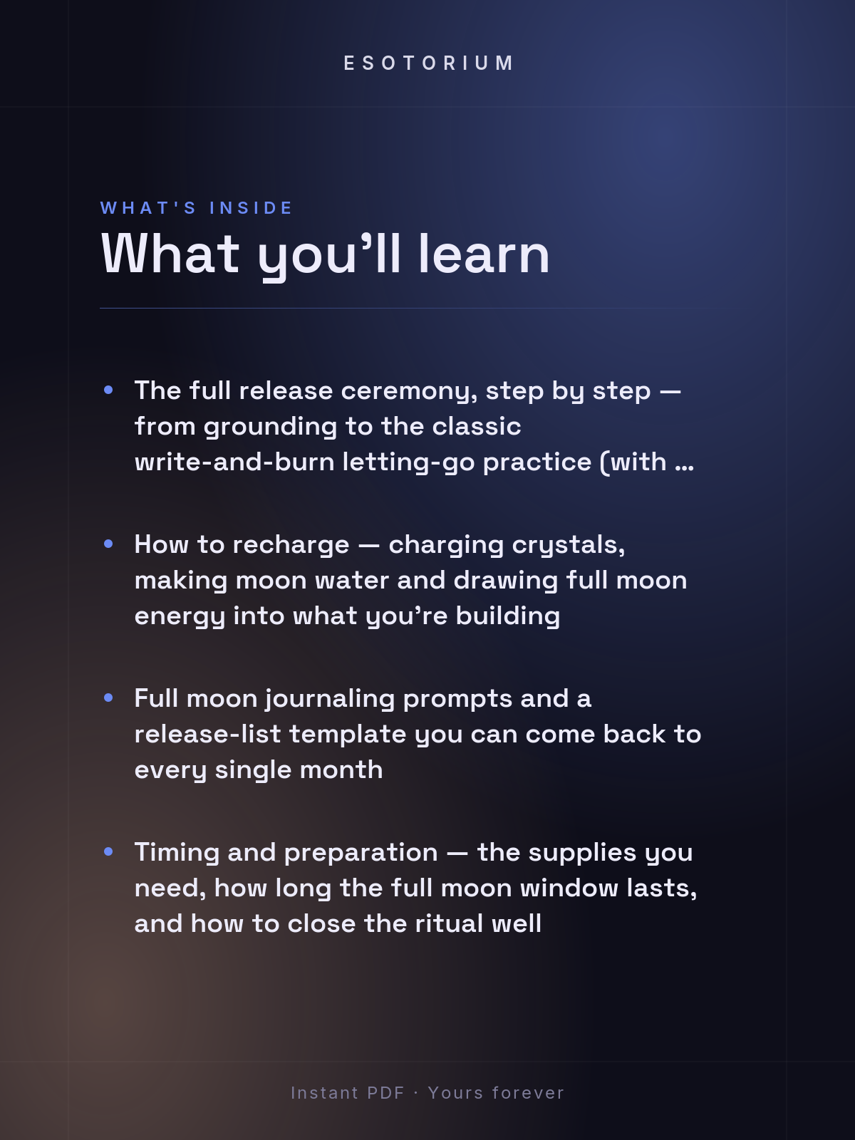 Full Moon Ritual Guide — Release & Recharge — what you'll learn