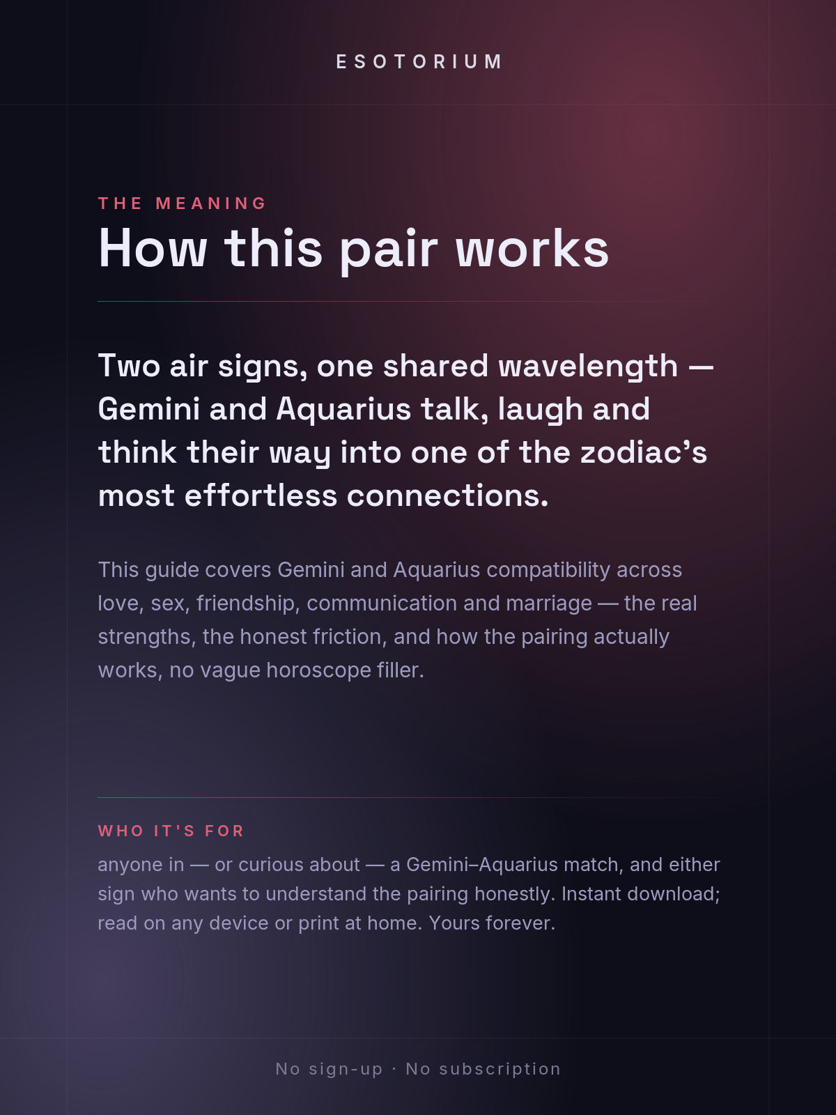 Gemini and Aquarius Compatibility — Love, Sex & Friendship — What it means