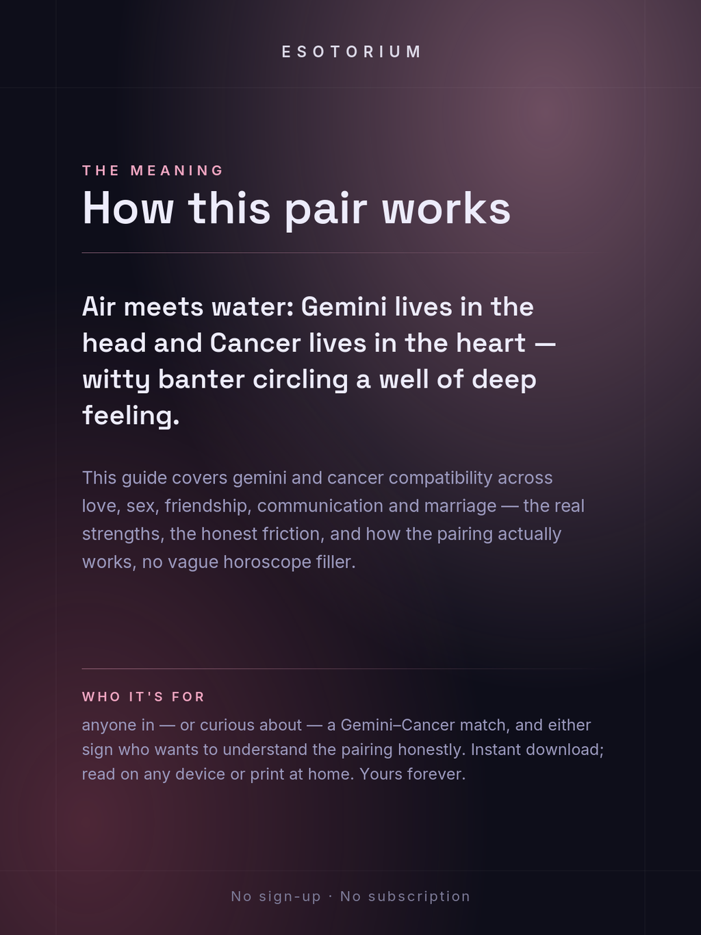 Gemini and Cancer Compatibility — Love, Sex & Friendship — What it means