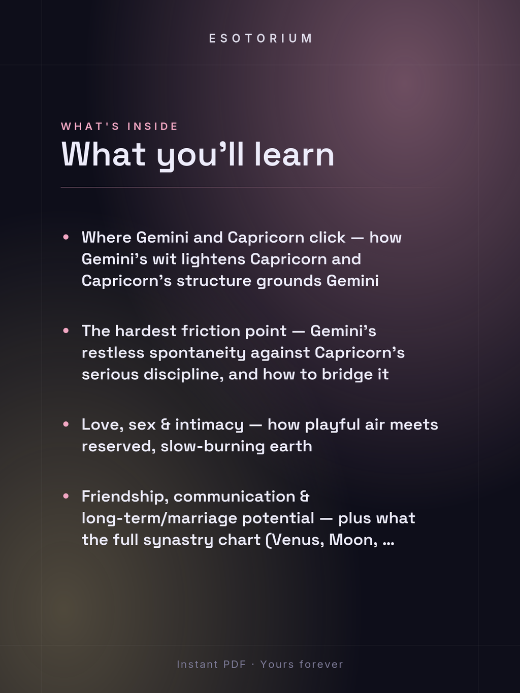 Gemini and Capricorn Compatibility — Love, Sex & Friendship — What's inside