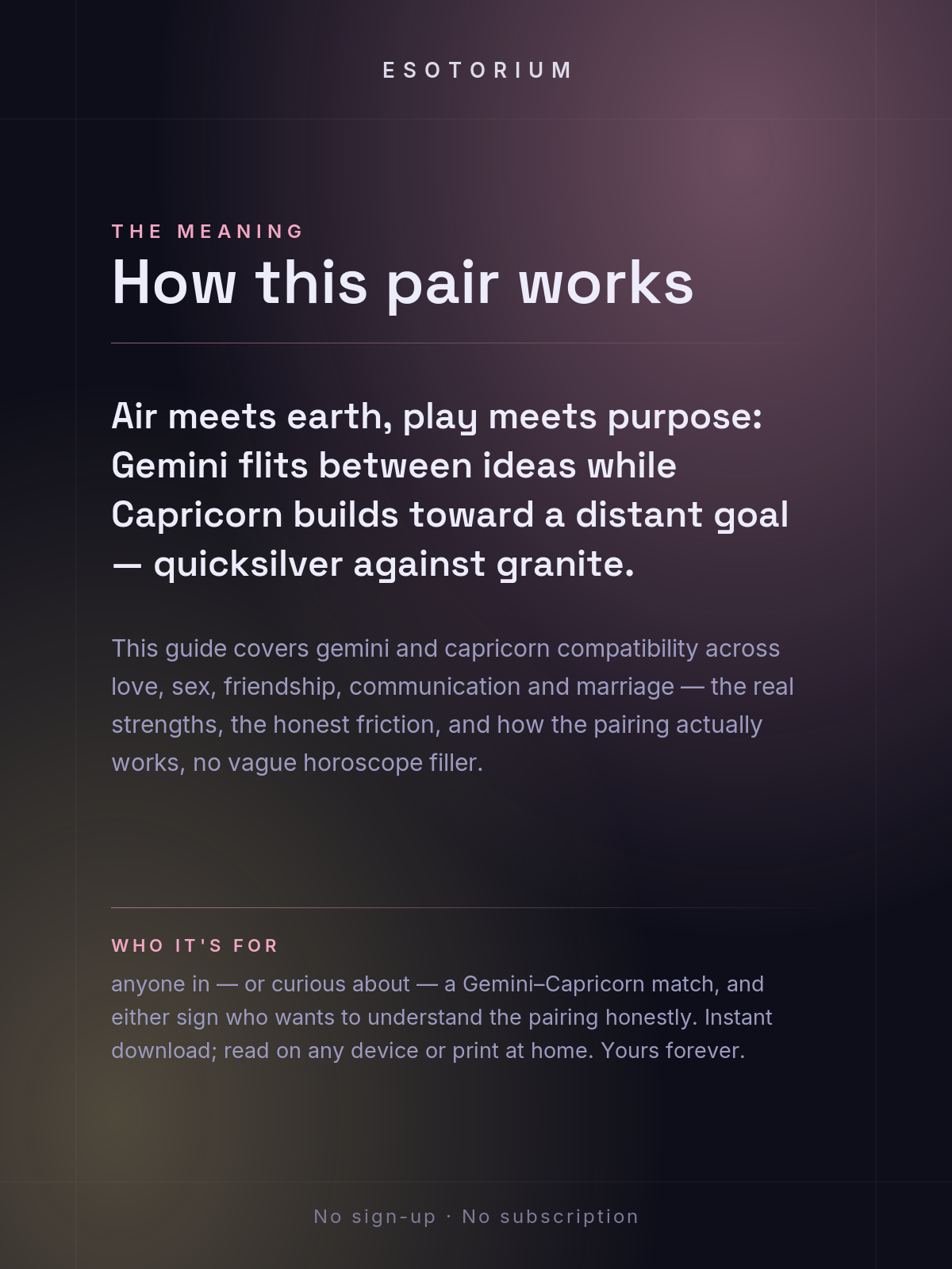 Gemini and Capricorn Compatibility — Love, Sex & Friendship — What it means