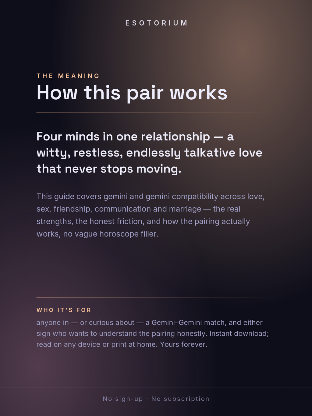 Gemini and Gemini Compatibility — Love, Sex & Friendship — What it means