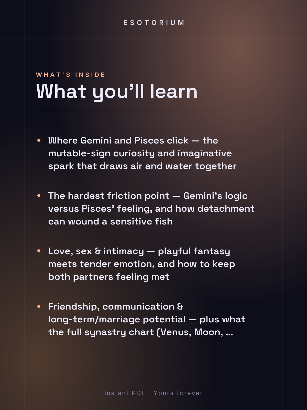 Gemini and Pisces Compatibility — Love, Sex & Friendship — What's inside