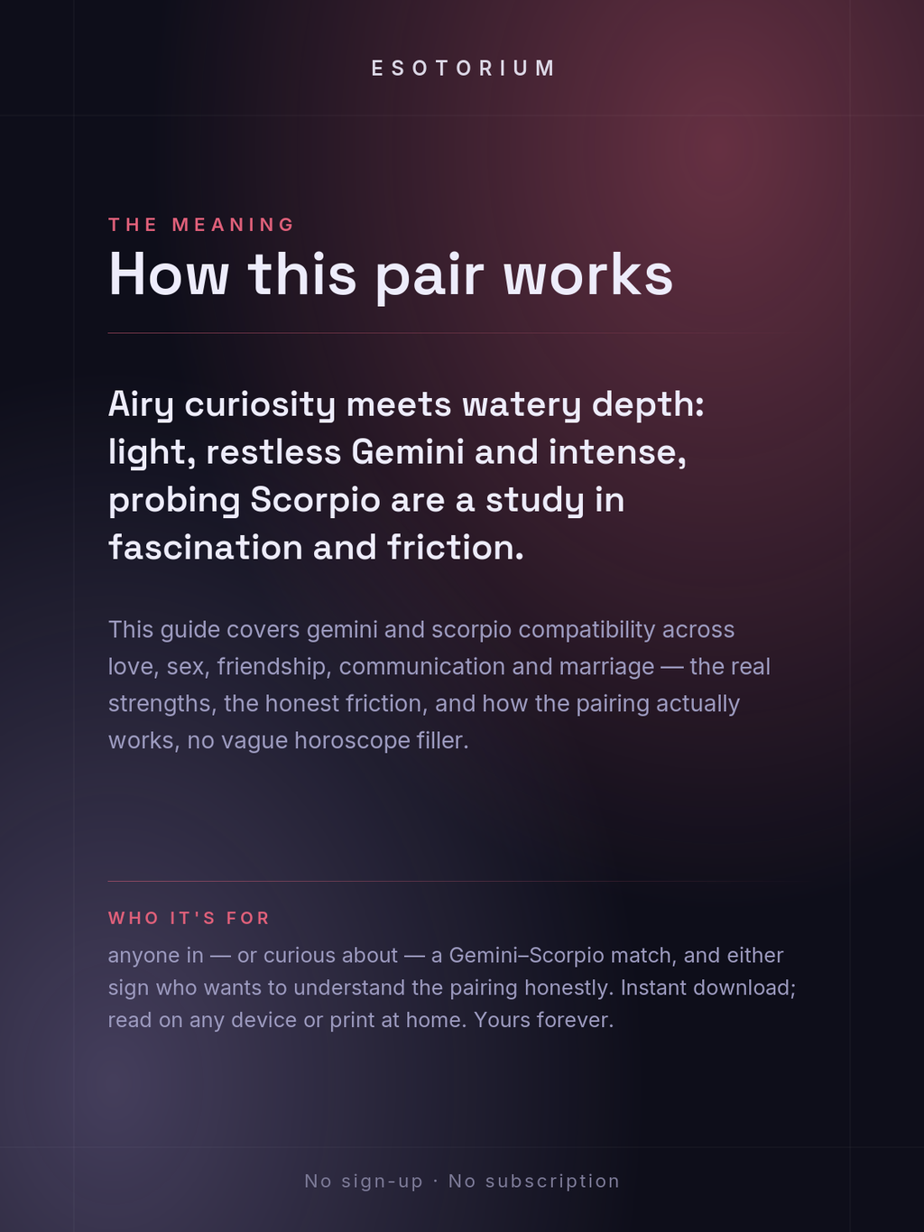 Gemini and Scorpio Compatibility — Love, Sex & Friendship — What it means