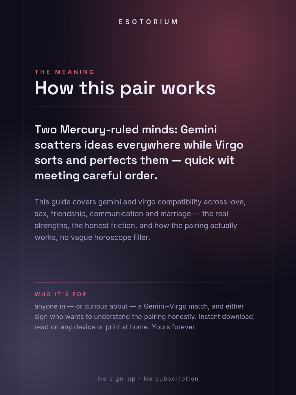 Gemini and Virgo Compatibility — Love, Sex & Friendship — What it means