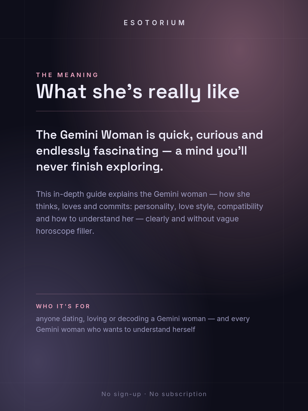 The Gemini Woman — Personality, Love & Compatibility — what it means
