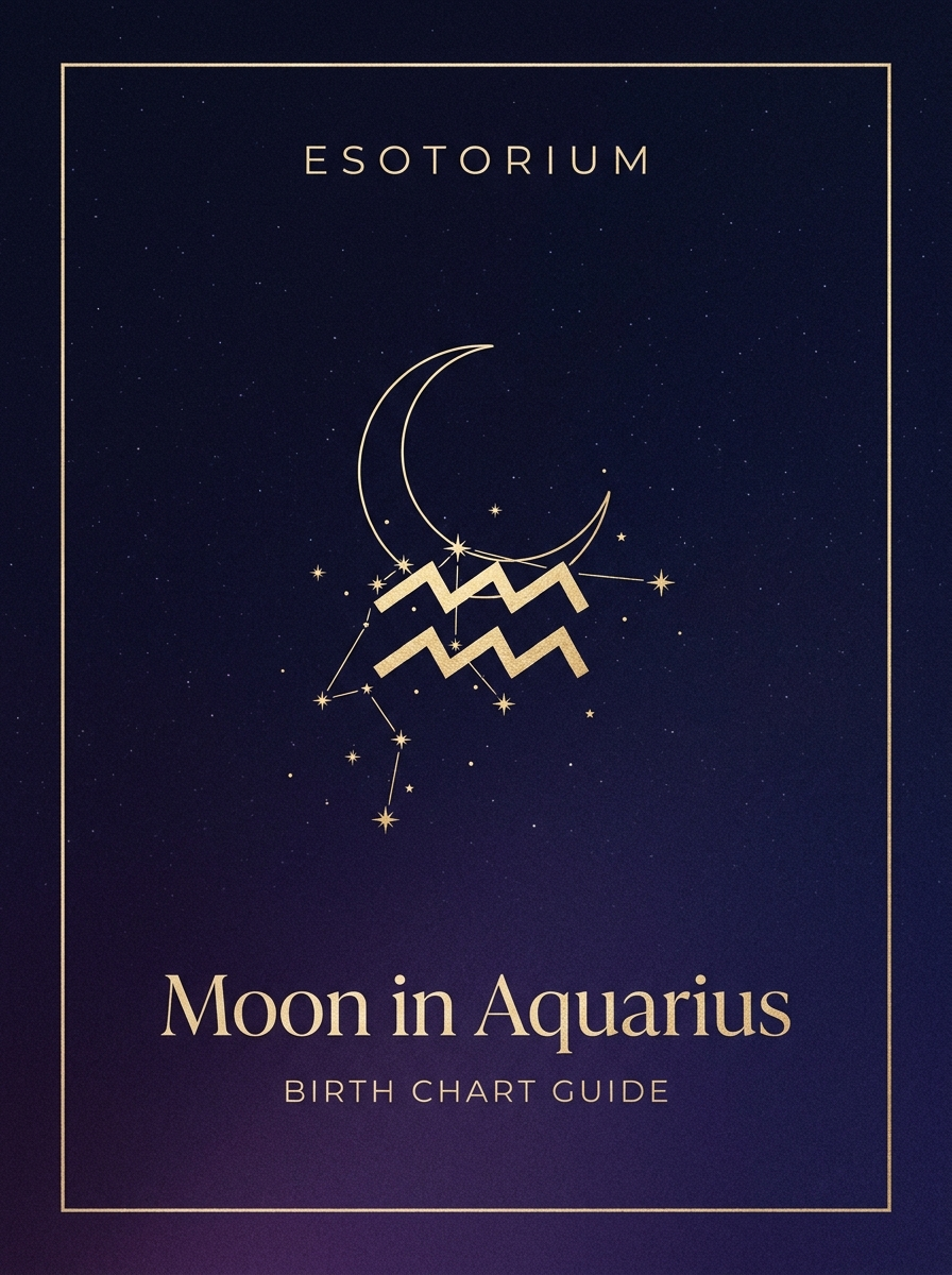 Moon in Aquarius — Birth Chart Guide, Esotorium PDF cover