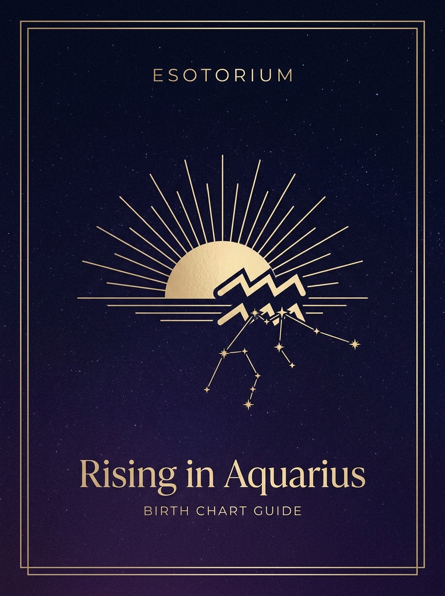 Rising in Aquarius — Birth Chart Guide, Esotorium PDF cover