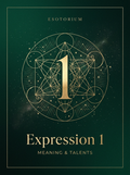 Expression Number 1 — Meaning & Talents, Esotorium PDF cover