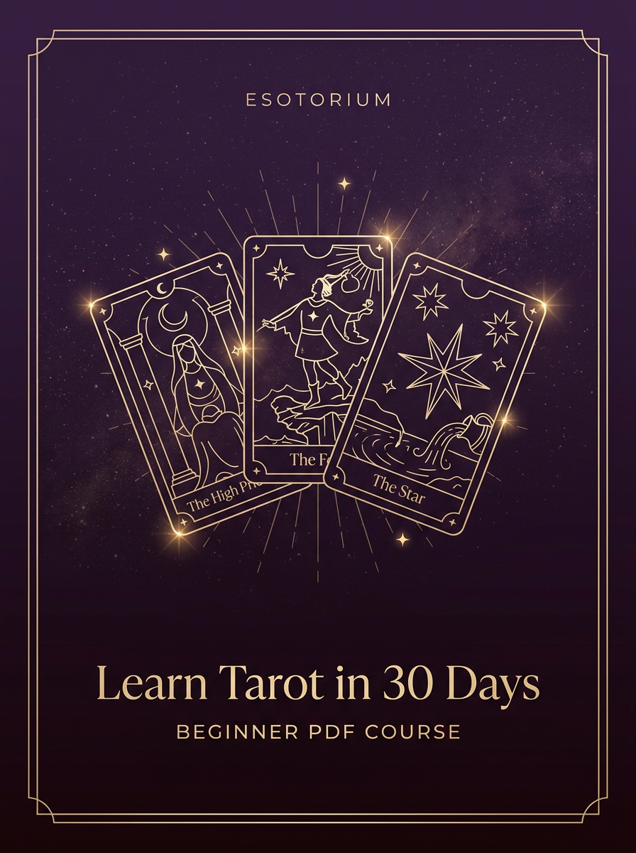 Learn Tarot in 30 Days — Complete Beginner Course — Esotorium PDF cover
