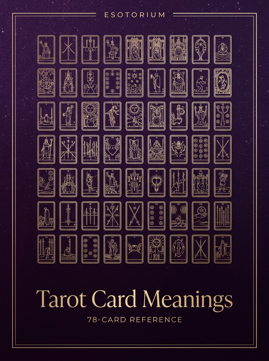 Tarot Card Meanings — Full 78-Card Reference — Esotorium PDF cover
