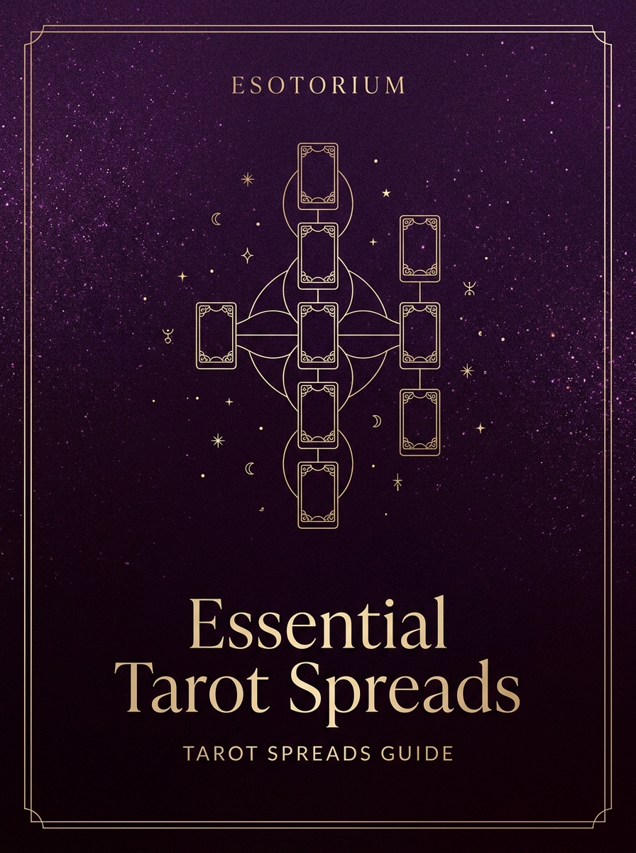 Essential Tarot Spreads — From 3-Card to Celtic Cross — Esotorium PDF cover