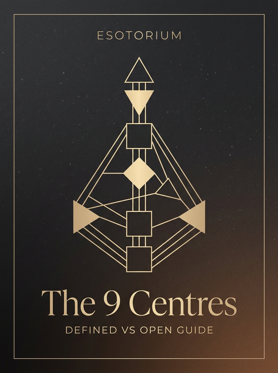 The 9 Centres in Human Design — Defined vs Open — Esotorium PDF cover