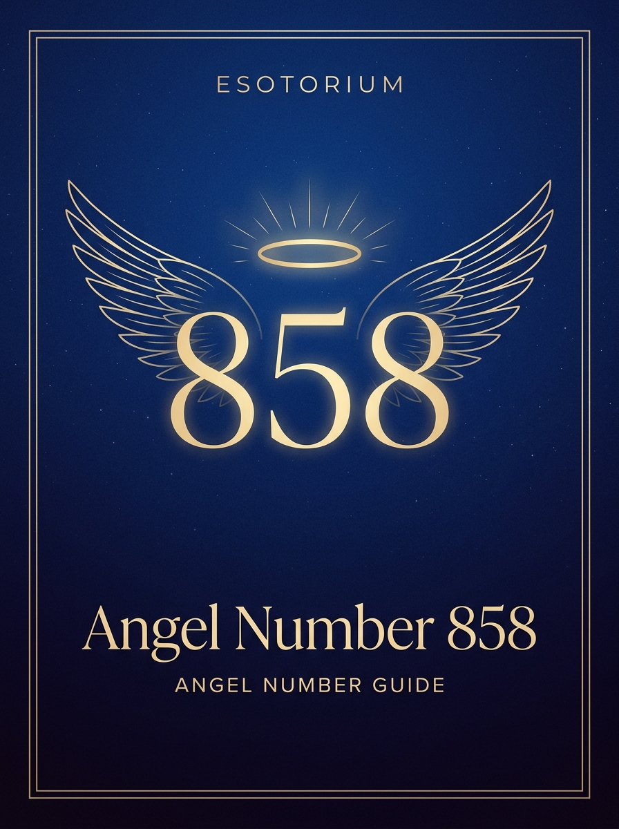 Angel Number 858 — Meaning in Love, Money & Life — Esotorium PDF cover