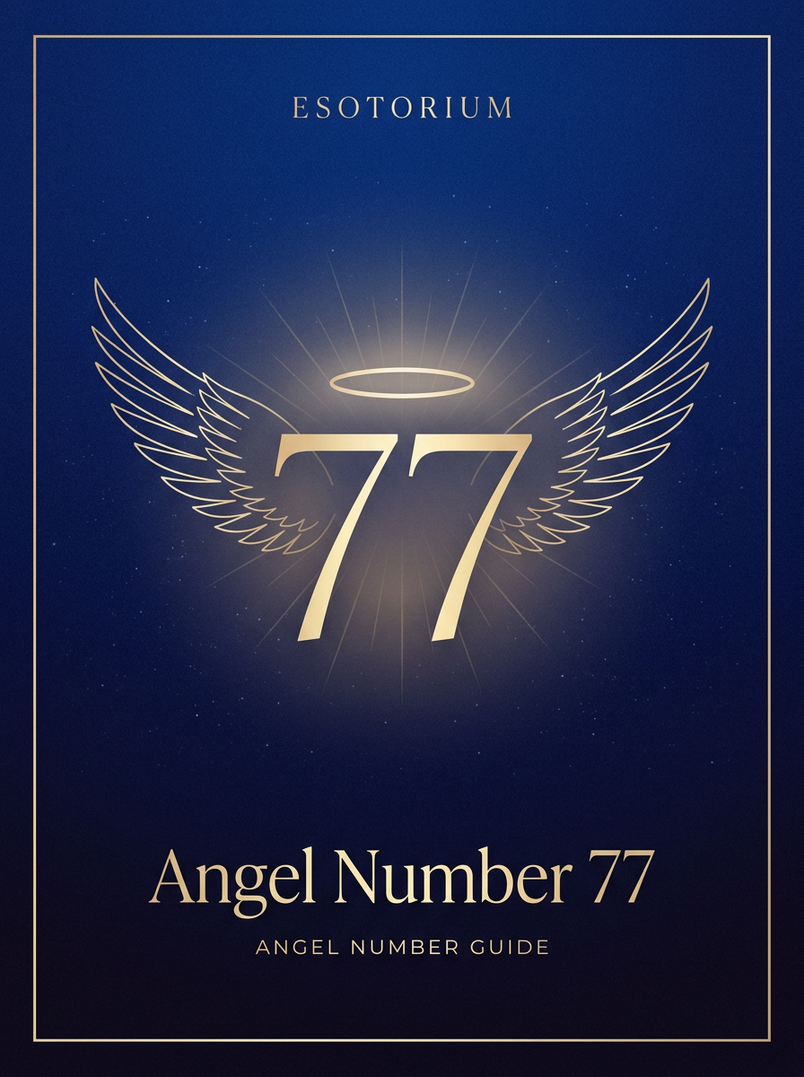Angel Number 77 — Meaning in Love, Money & Life — Esotorium PDF cover