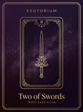 Two of Swords tarot card, Esotorium PDF cover