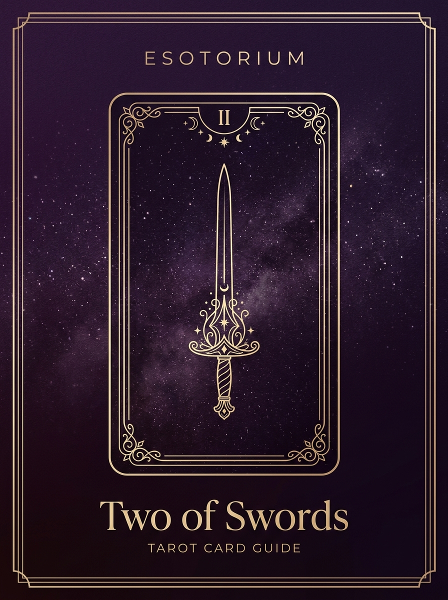 Two of Swords tarot card, Esotorium PDF cover
