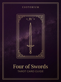 Four of Swords tarot card, Esotorium PDF cover