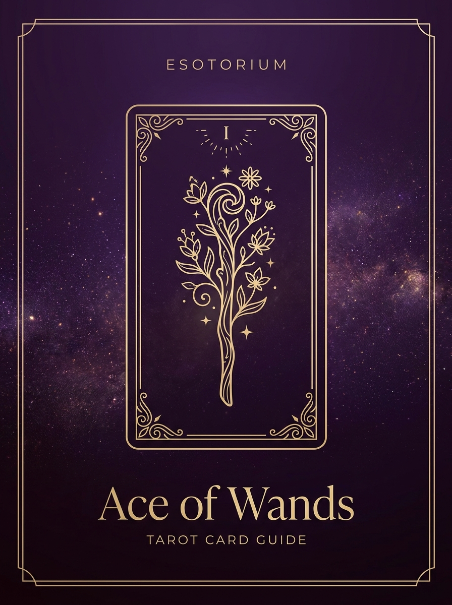 Ace of Wands tarot card, Esotorium PDF cover